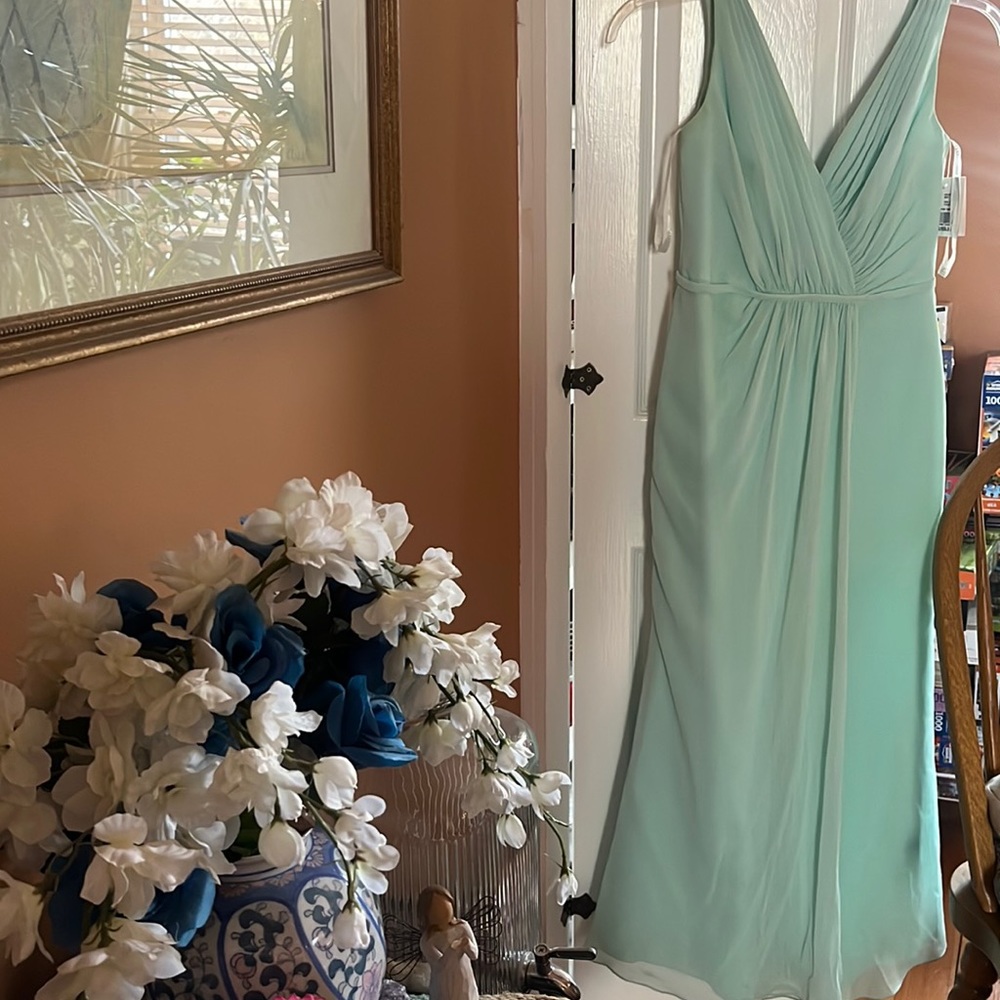 Aqua formal dress, David’s Bridal, size 2
